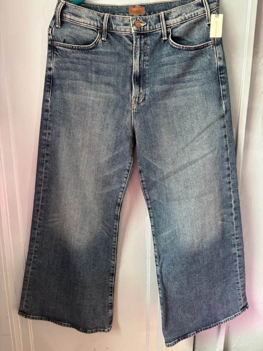 Mother Denim Hustler Roller Jeans in Slip and Fall Wash NWT Brunch Effortless - Picture 6 of 12